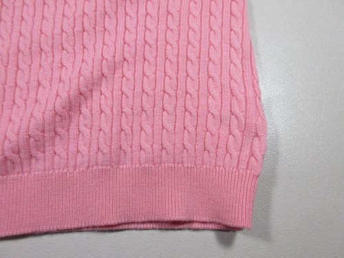 Brooks Brothers womens solid pink 100% Merino cable crew sweater shirt XL NWT - Picture 5 of 7