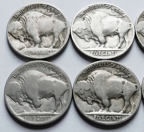 Lot of 8 Buffalo Nickels 1913 (T1)/15/17/18/19-S/21/23-S/25-S, Better Date 5C - Picture 4 of 6