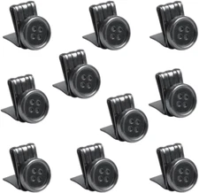 Wixine 10Pcs No-Sew EZ-Buttons Movable No Sew Button End Brace Clips (Black)