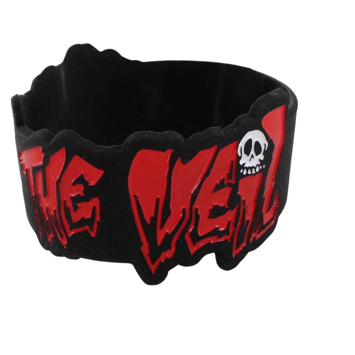 Pierce the Veil Black Red Die Cut Silicone Wristband Bracelet