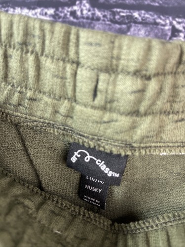 Art Class Boys Lg 12/14 Husky Moto Jogger Pants Forest Green Reinforced Knee - Picture 4 of 7