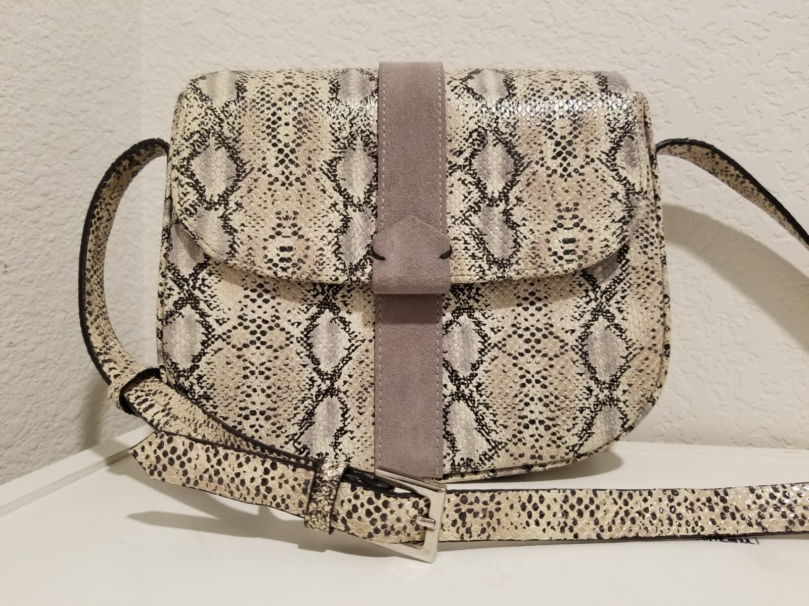 Python Pattern Crossbody Bag KAANAS Biancame Snak… - image 1