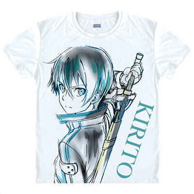 Sword Art Online Kirito Anime Manga T-Shirt Weiß Kostüme Neu