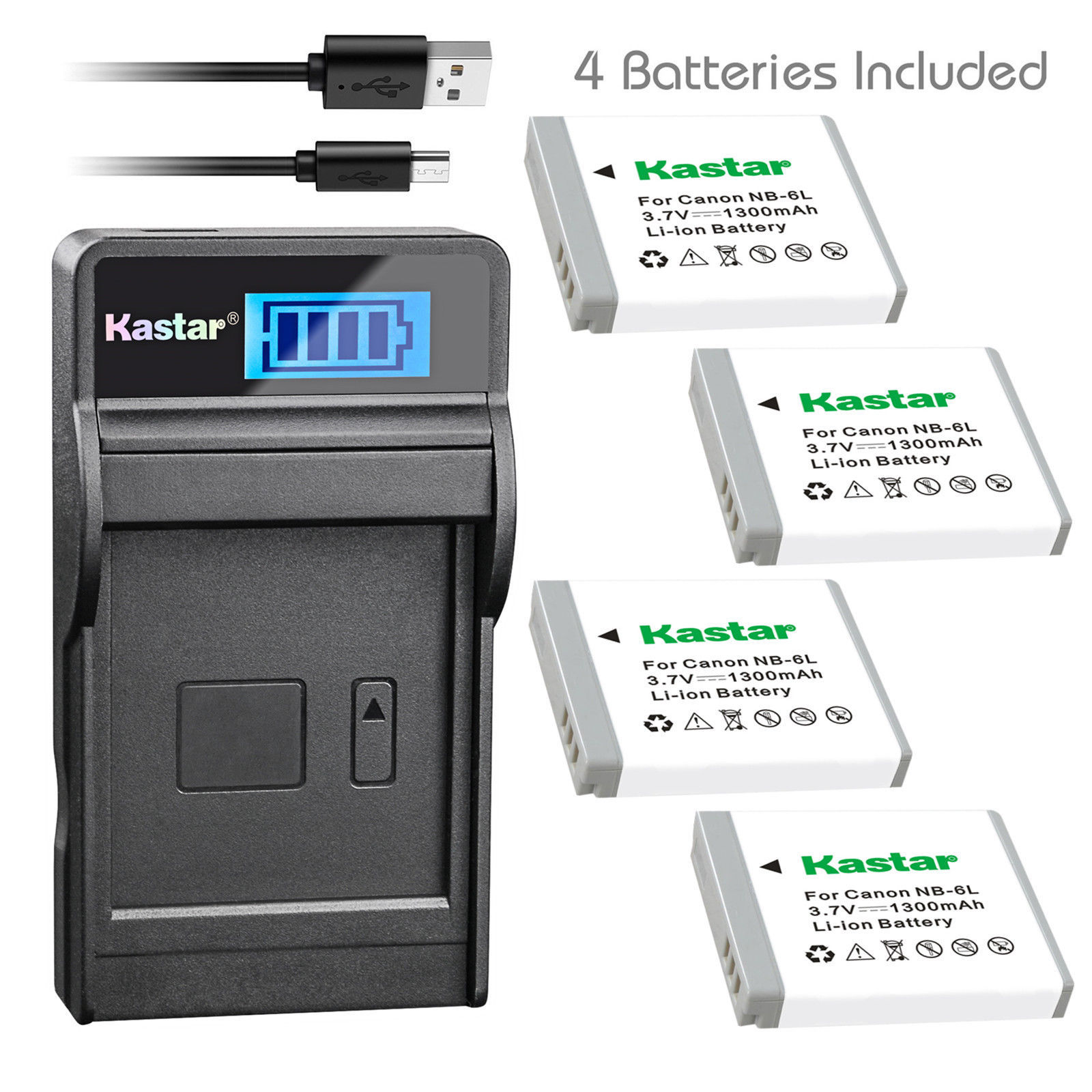 2x Kastar Battery for Canon NB-6L PowerShot SX260 HS SX270 HS SX280 HS SX500 IS