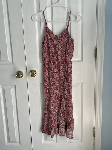 Sunset West Girls X-Large Floral Rayon Sleeveless Maxi Dress