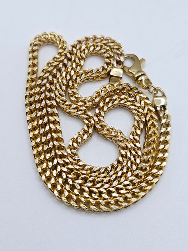 10KT Yellow Gold * 2 Tone Diamond Cut Hollow Franco Chain 20 Inches x 3.0mm - 第 1/6 張圖片