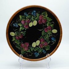 Hardwood Hand painted Wooden Lazy Susan Blueb...