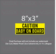 Caution baby on board Bumper Sticker Vinyl Decal Tailgater funny back off