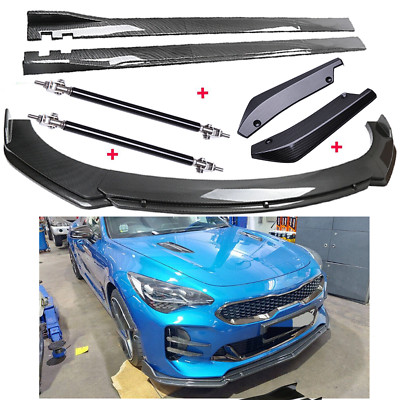 Carbon Fiber Front Bumper Rear Splitter Spoiler Side Skirt For Kia Stinger Body