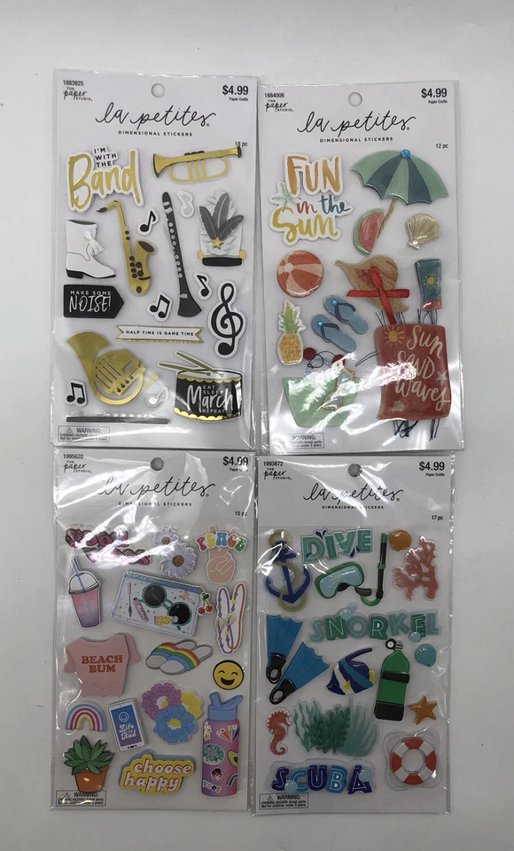 Lote de 9 pegatinas 3D para álbum de recortes The Paper Studio - La Petites Foto 4 de 4