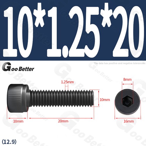 Feingewinde Zylinderschrauben 12.9 Stahl M6 M8 M10 M12 Schwarz Innensechskant - Bild 47 von 85