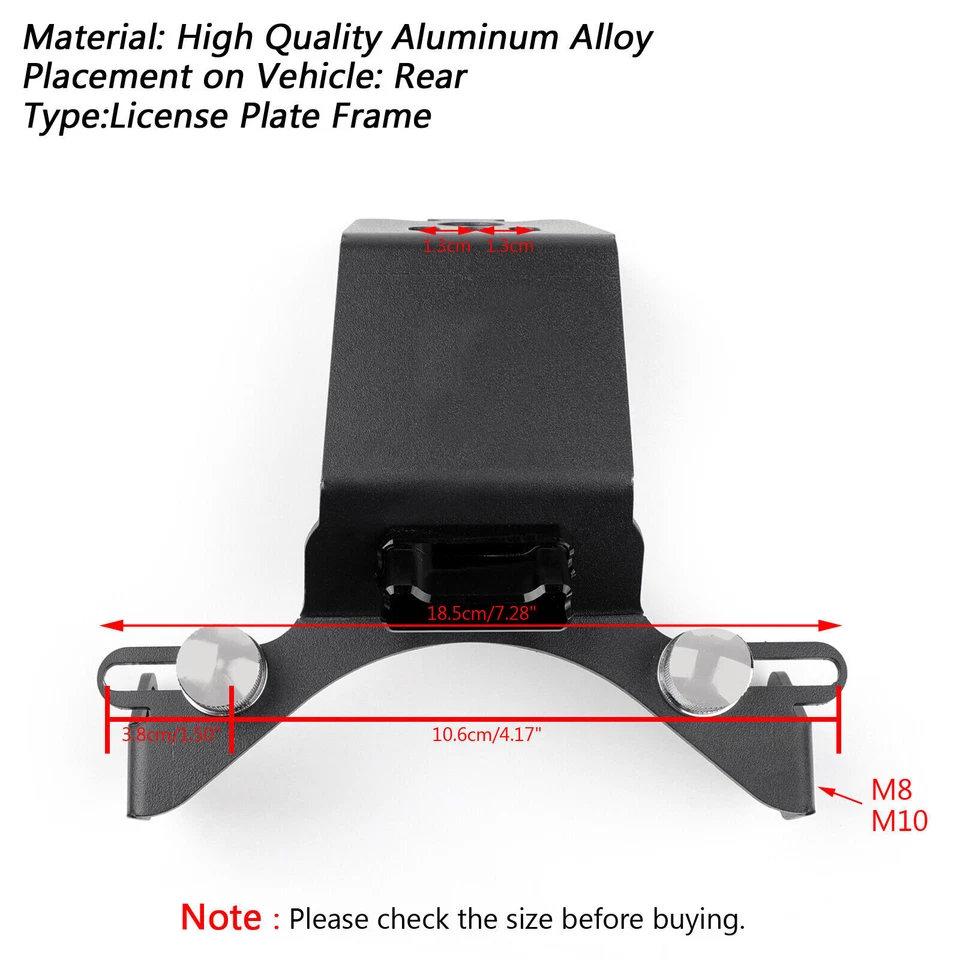 License Plate Bracket Number Holder Plate with 3 LED For Yamaha YZF-R1 04-14 UE Foto 3 de 4