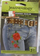 1 Jean-e-ology Embroidered Iron-On Roses Patch New,flowers