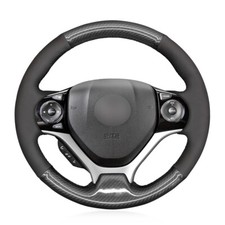 For Honda Civic 9 2012-2015 Car Steering Wheel Cover Black Suede Pu Carbon Fiber