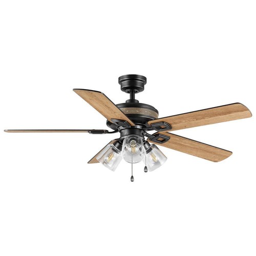Home Decorators Collection Ceiling Fan 52" Residential w/ Light Kit Matte Black - Picture 5 of 12