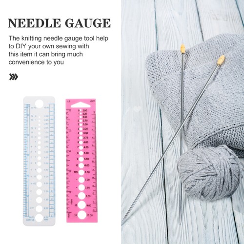 4 Pcs Règle De Mesure Au Crochet Étudiant Aux Aiguilles Jauge À Tricoter - Photo 5/12