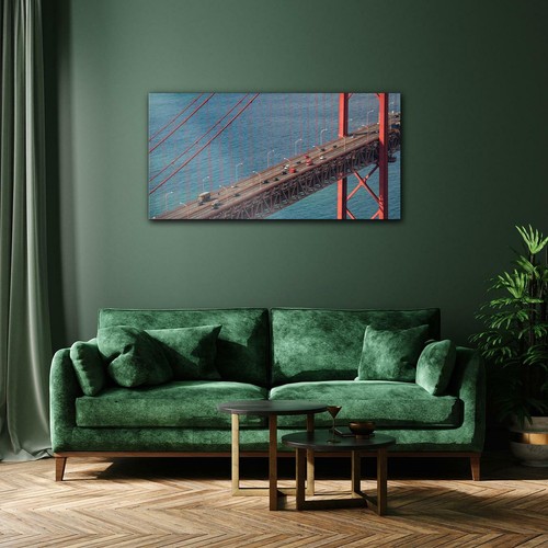Glasbilder Wandbild Deko Bild XL Wand Kunst 120x60 Rote Brücke in Lissabon - Bild 3 von 7