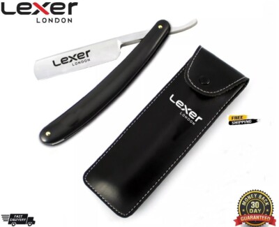 Vintage Salon Straight Cut Hals Rasur Rasierer Friseur Rasur GRATIS Ledertasche