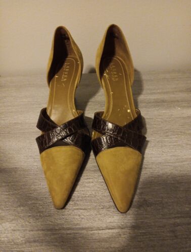 Ralph Lauren DAMENSCHUH GRÖSSE 10 Hellbraun und Braun mit Spitzabsatz