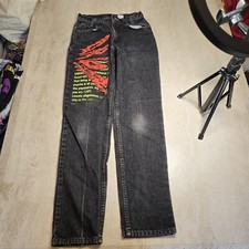 Levi's 505 Vintage Orange Tab Black Denim Jeans Made in USA Size 26 x 30.5 F/S