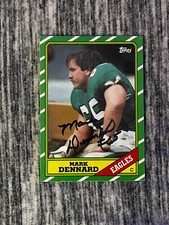 Mark Dennard Signed PHILADELPHIA EAGLES Card   1986 Topps