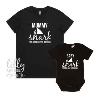 Mummy Shark Do Do Do Do Do Do Baby Shark Mummy Baby Matching Set, Mummy Shark 