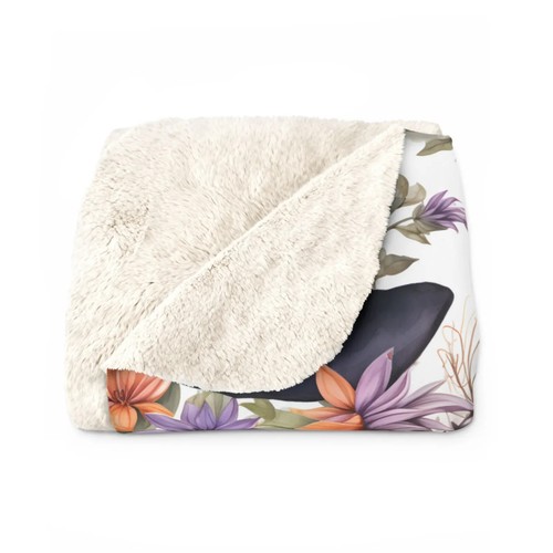 Floral Watercolor Witch Blanket Velveteen or Sherpa: Whimsical Goth by Durazza - Picture 5 of 11