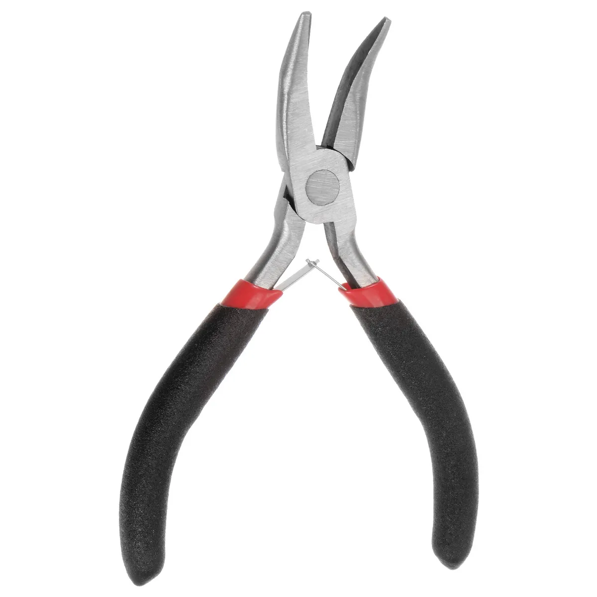 Mini Bent Nose Pliers 4.5 Toothless Curved Precision Plier with Black  Handle
