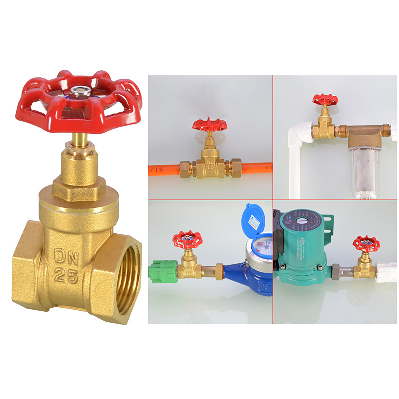 Brass Gate Valve Water Stop Tap BSP 1/2"3/4"1"Globe Valves Female