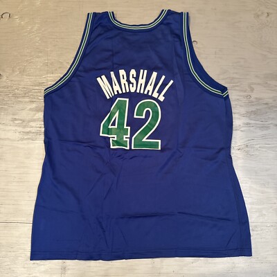 Vintage 90s Champion NBA Minnesota Timberwolves Donyell Marshall Jersey Sz 48