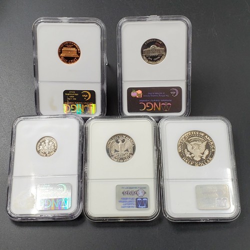 1984 S 5 Coin NGC Graded US Proof UCAM Ultra Cameo Proof Set PF69 & PF68 - Picture 2 of 2