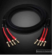 Canare 4S12 OFC Silver Plated Audio Speaker Cable 2 to 2 Banana  Plug DIY