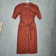 ASOS Women's Orange Button Up Belted Shift Shirtdress Size 0 NWOT