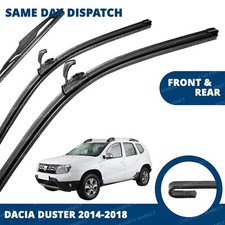 Front/Rear Windscreen 20" 20" 14" Flat Aero Wiper Blades for Dacia Duster 14-18