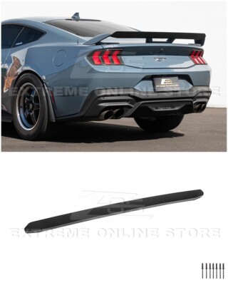 For 24-Up Ford Mustang MATTE BLACK GT Performance Wing Rear Gurney Flap Spoiler
