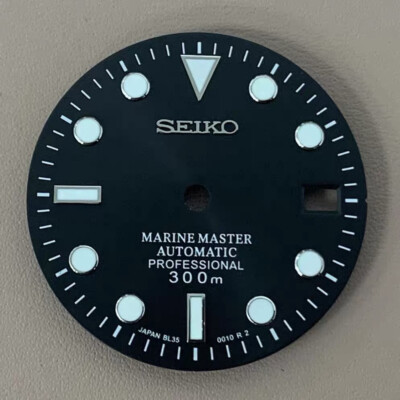Black w/date Dial for 7S26 NH35 skx007 Diver Watch Movement 2 positions  28.5mm