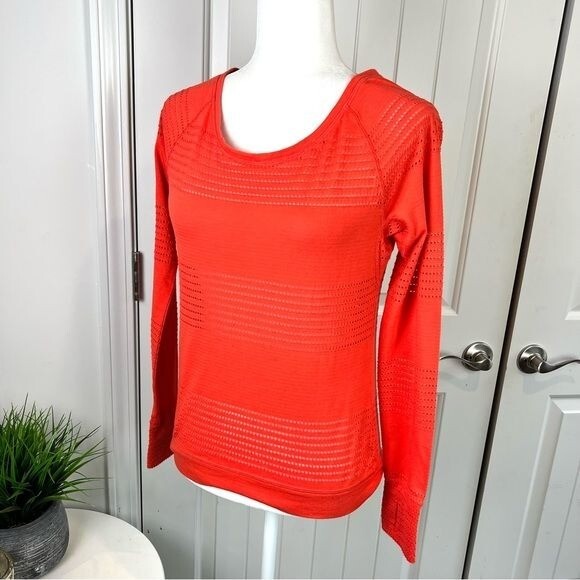 Athleta Limitless Crew Neck Pullover Tangerine / … - image 1