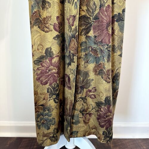 VTG Joan Leslie Floral Tapestry Mandarin Collar Button Front Belted Midi Dress - Picture 4 of 16
