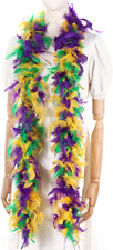 Vibrant 2-Yard Mardi Gras Feather Boa for Parties, Events  Home Decor