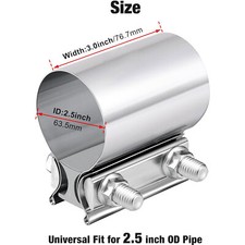2.5" Exhaust Clamp 2 1/2" Butt Joint Band Clamp Fit Mufflers Exhaust Pipes