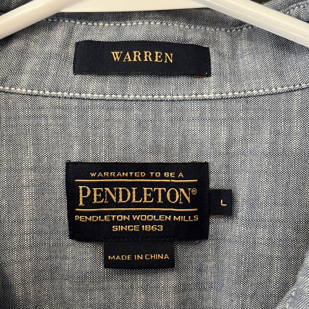 Pendleton Warren Short Sleeve Chambray Button Fro… - image 2