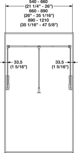Hafele Pull Down Wardrobe Closet Rod Lift - 26 LB Load Capacity in White, Chrome - Picture 7 of 17
