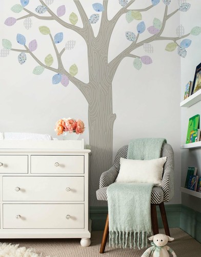 Patterned Tree with Leaves Ceiling Style Wall Sticker - Picture 4 of 9