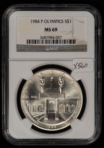 1984-P $1 Olympic Colosseum Commemorative Silver Dollar - NGC MS 69 - X5611
