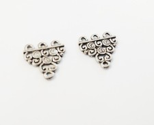 2 Silver Charms Chandelier Components Connector Charms Silver Findings Links
