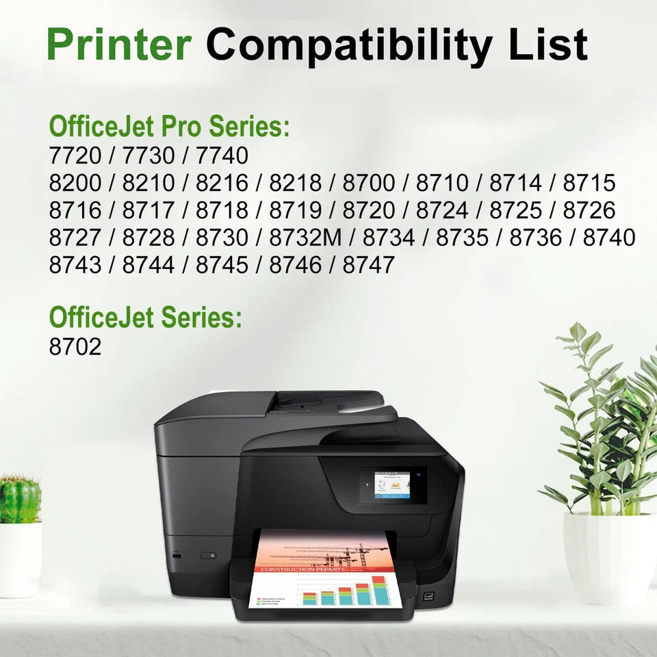 Cartuchos de tinta 952XL 952 XL para HP OfficeJet Pro8710 7740 8720 8715 8703 Foto 2 de 4