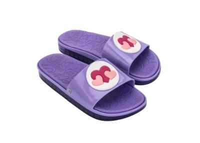 Melissa Women's Share Bear Care Bear Beach Slide Sandals Purple/Hearts SZ 8 NIB
