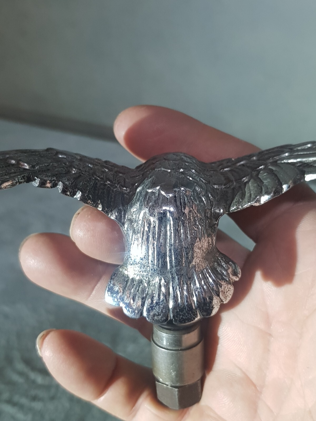 VINTAGE CHROME PLATED CAR MASCOT..man Cave Original EAGLE