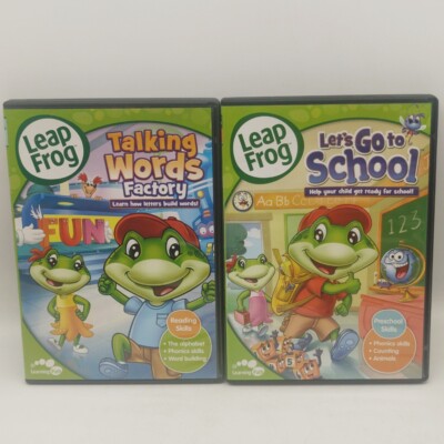 2 Leap Frog Let's Go To School Talking Words Factory Resurfaced Discs 