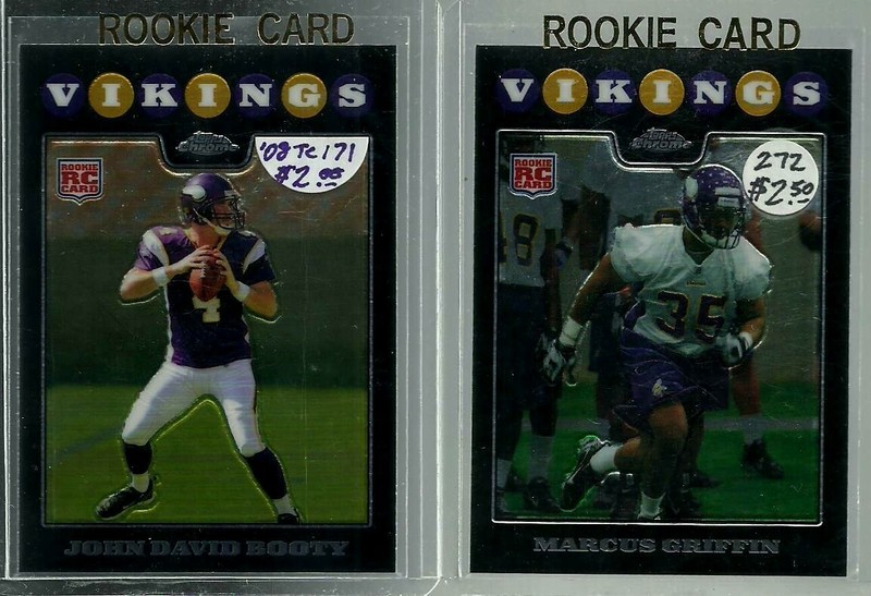 Vikings 2008 NFL Topps Chrome TC171 John David Booty USC TC272 Marcus Griffin RC